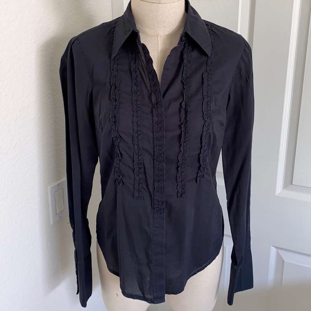 Johnny Cotton button down ruffle shirt